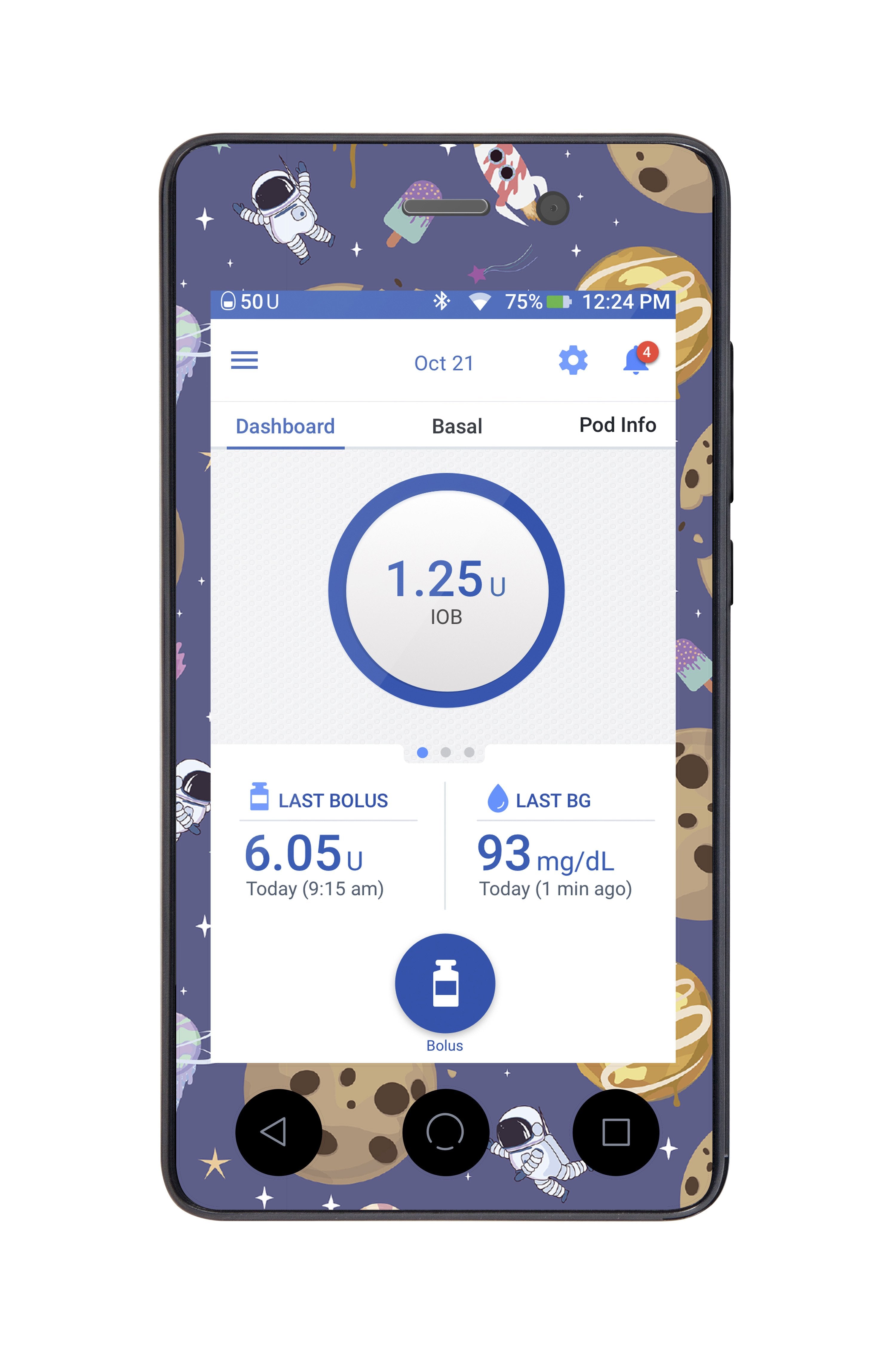 Sweet Space Sticker for Omnipod DASH® PDM – Pump Peelz Sweet Space Sticker for Omnipod DASH® PDM – Pump Peelz