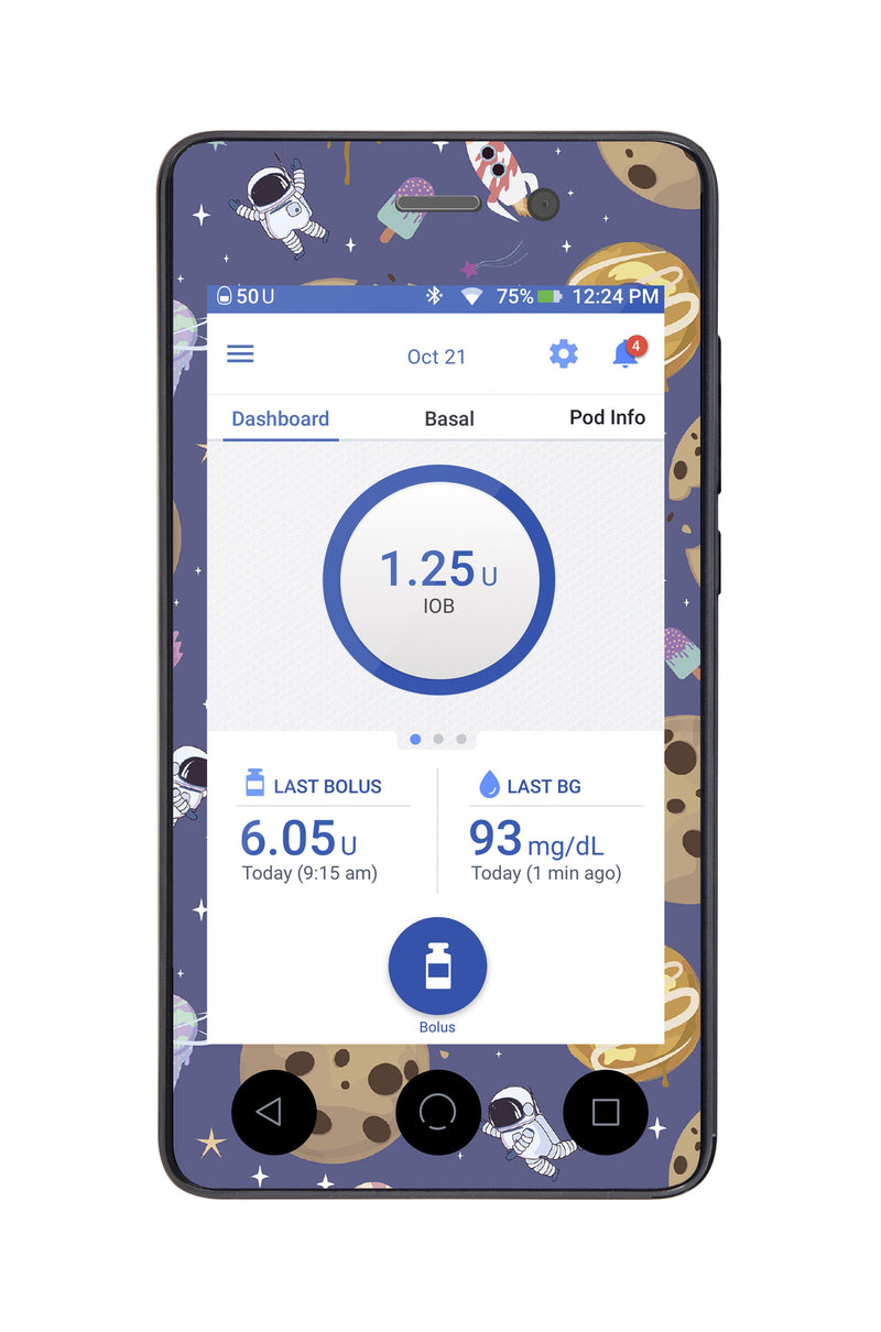 Sweet Space Sticker for Omnipod DASH® PDM – Pump Peelz Sweet Space Sticker for Omnipod DASH® PDM – Pump Peelz