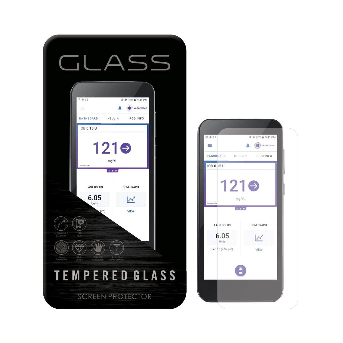 Tempered Glass Screen Protector for Omnipod® 5 Controller – Pump Peelz Tempered Glass Screen Protector for Omnipod® 5 Controller – Pump Peelz