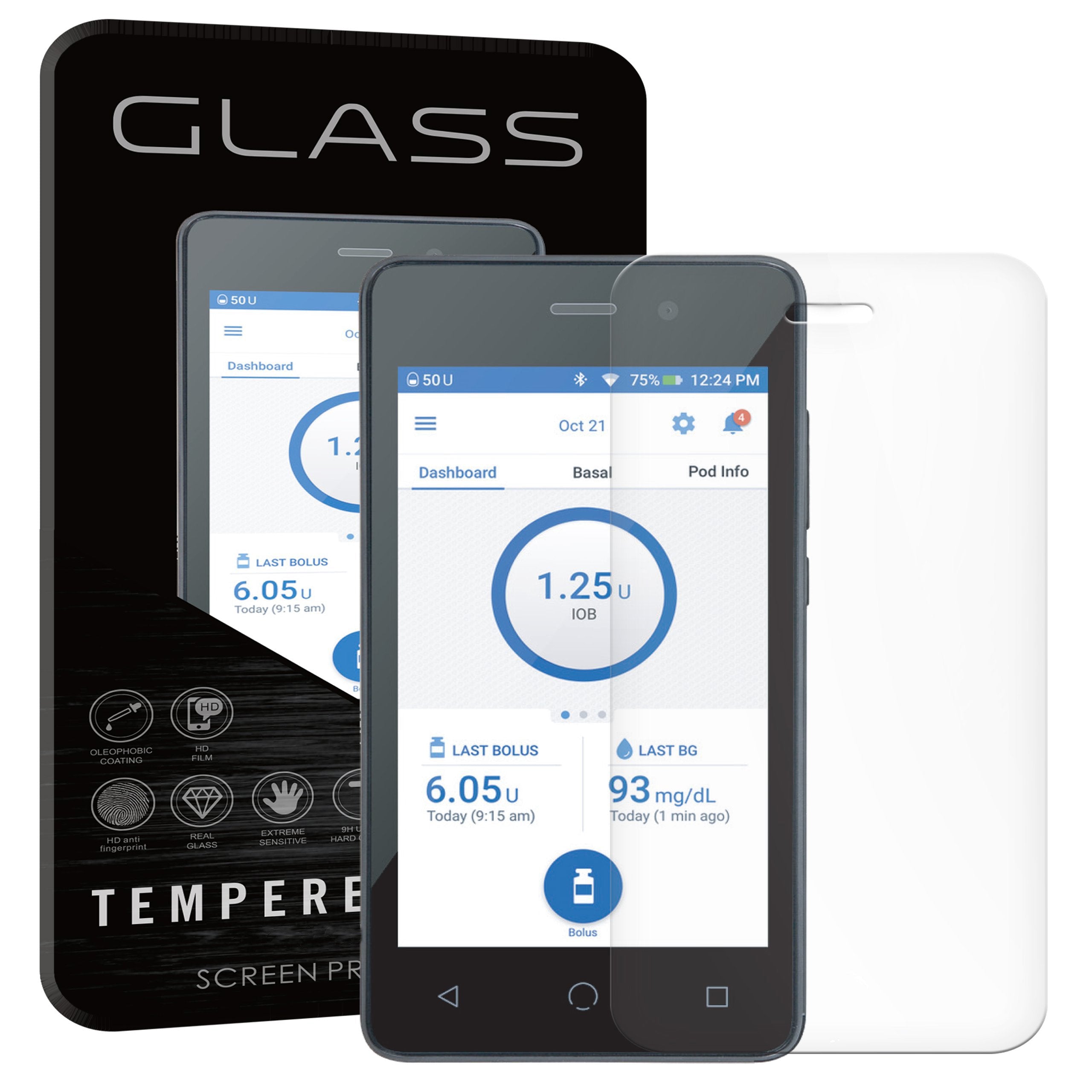 Tempered Glass Screen Protector for Omnipod® DASH PDM – Pump Peelz Tempered Glass Screen Protector for Omnipod® DASH PDM – Pump Peelz