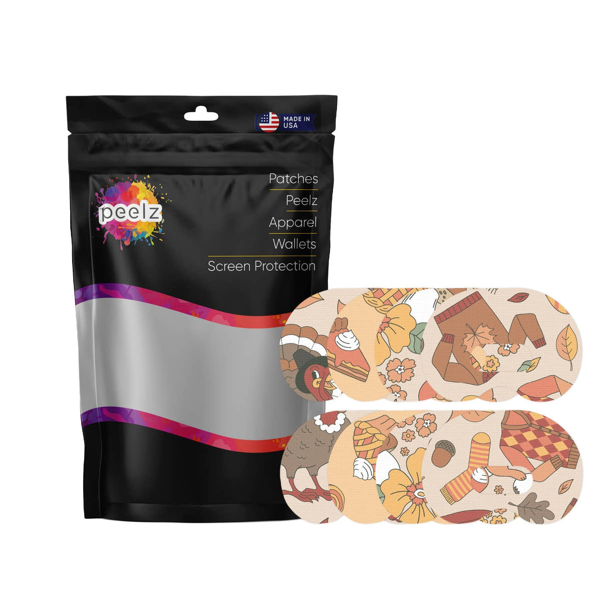 Thanksgiving Variety Pack Medtronic Guardian Connect Patch Tape - Pump Peelz Thanksgiving Variety Pack Medtronic Guardian Connect Patch Tape - Pump Peelz