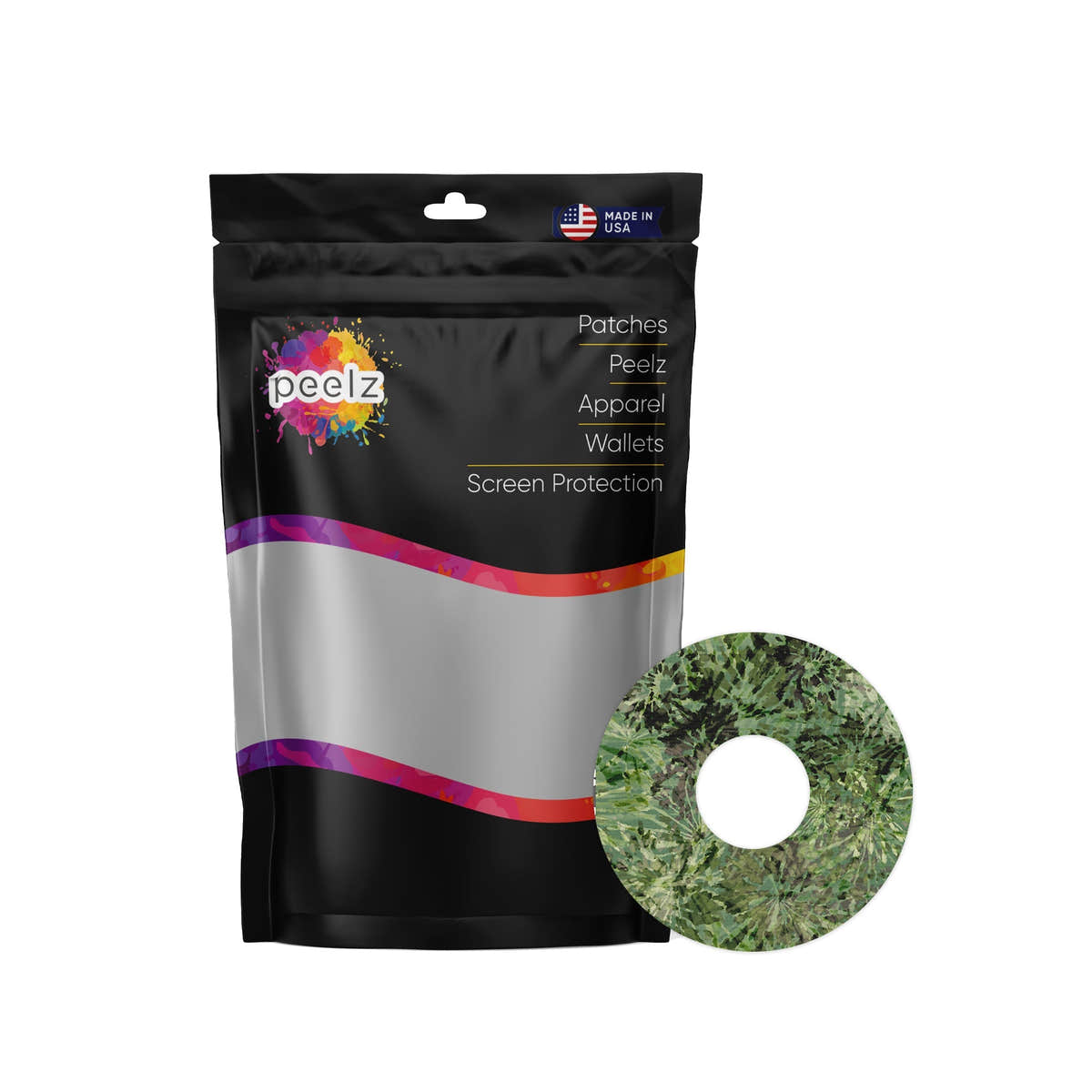 Tie Dye Camo Patch FreeStyle Libre 3 Plus & Lingo Patch Tape - Pump Peelz Tie Dye Camo Patch FreeStyle Libre 3 Plus & Lingo Patch Tape - Pump Peelz