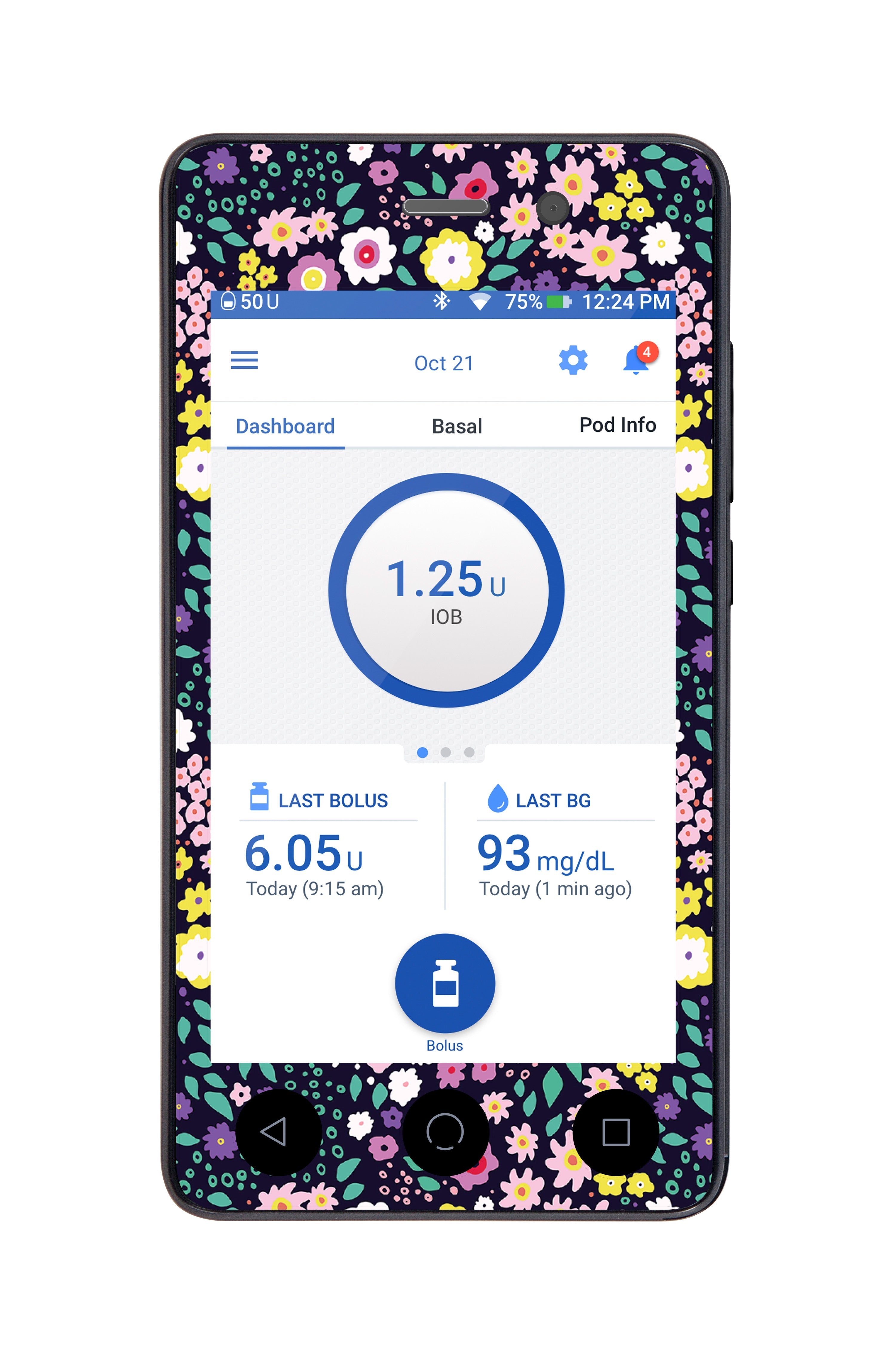 Tiny Flowers Sticker for Omnipod DASH® PDM – Pump Peelz Tiny Flowers Sticker for Omnipod DASH® PDM – Pump Peelz