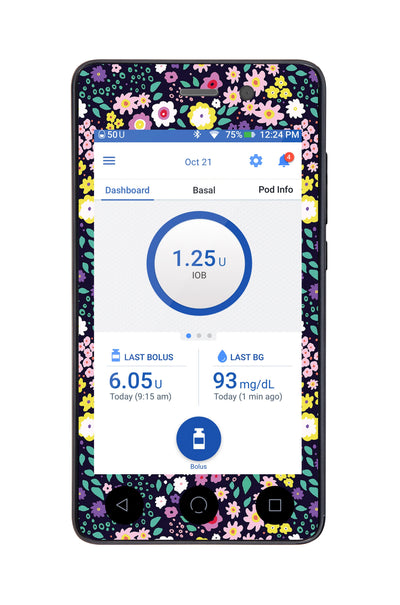 Tiny Flowers Sticker for Omnipod DASH® PDM – Pump Peelz Tiny Flowers Sticker for Omnipod DASH® PDM – Pump Peelz