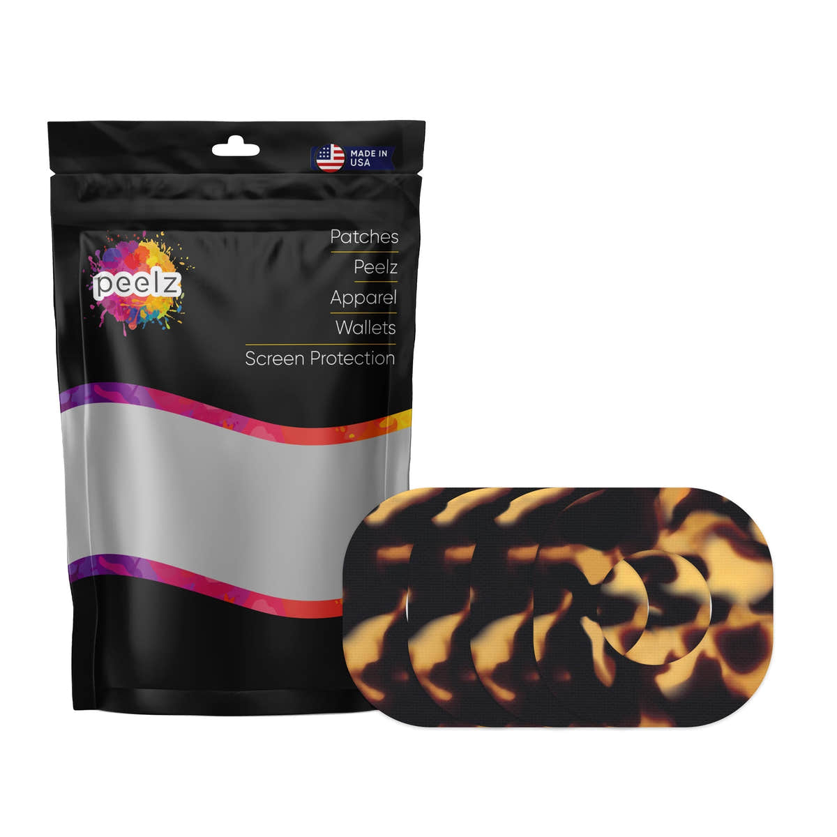 Tortoise Shell Dexcom G7 and Stelo Patch Tape - Pump Peelz Tortoise Shell Dexcom G7 and Stelo Patch Tape - Pump Peelz