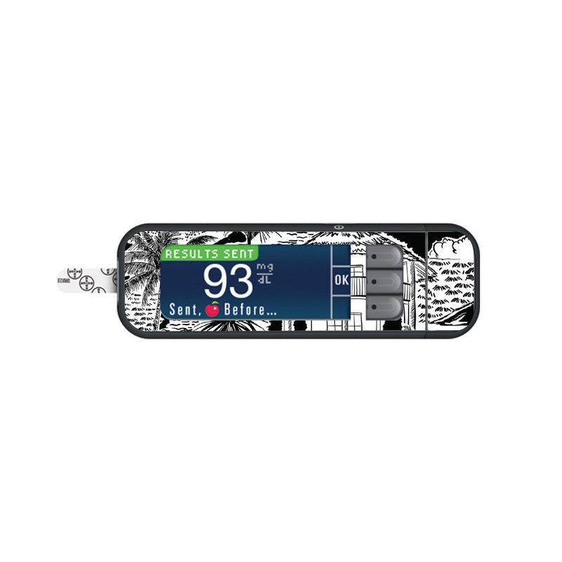 Tropical Sketch Sticker for Bayer Contour Next Glucometer Tropical Sketch Sticker for Bayer Contour Next Glucometer