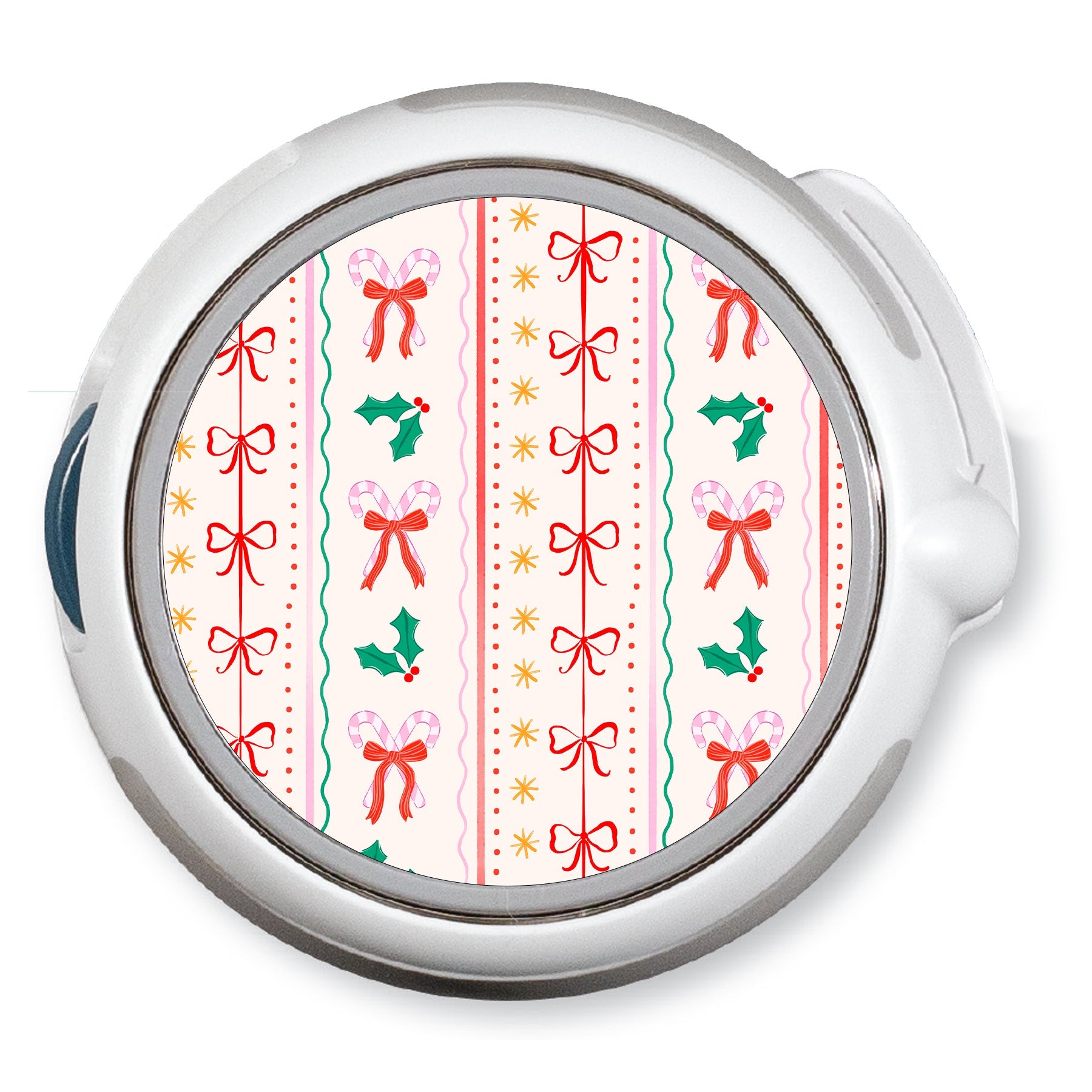 Holly Jolly Ribbon twiist™ Automated Insulin Delivery System Stickers - Pump Peelz Holly Jolly Ribbon twiist™ Automated Insulin Delivery System Stickers - Pump Peelz