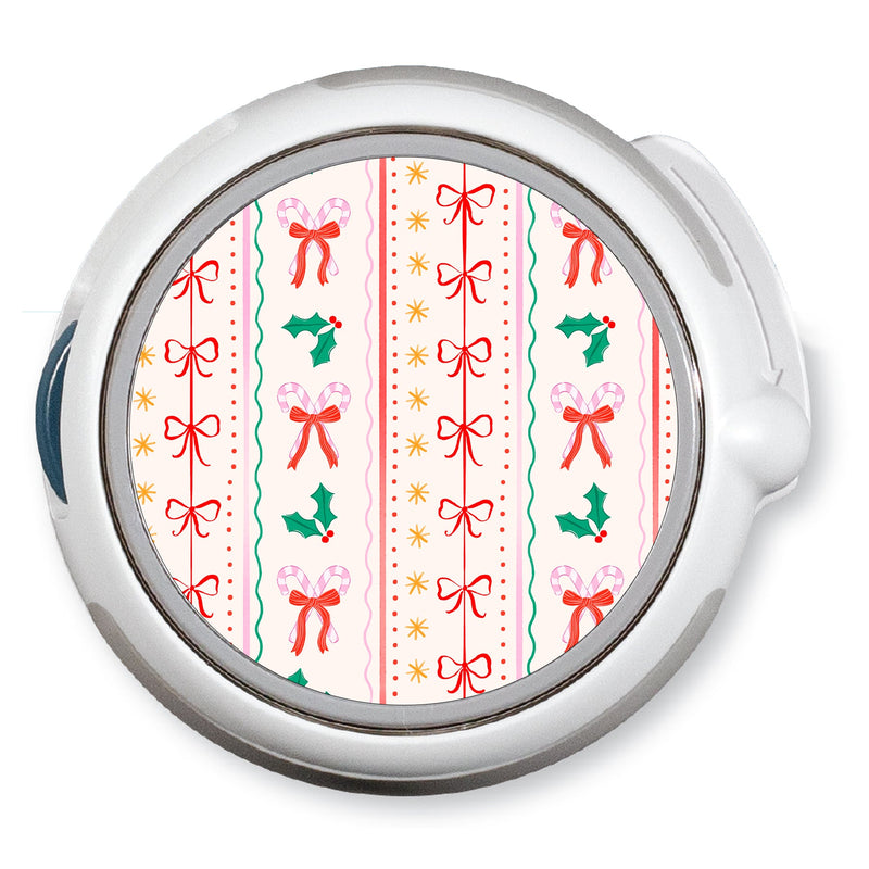 Holly Jolly Ribbon twiist™ Automated Insulin Delivery System Stickers - Pump Peelz Holly Jolly Ribbon twiist™ Automated Insulin Delivery System Stickers - Pump Peelz