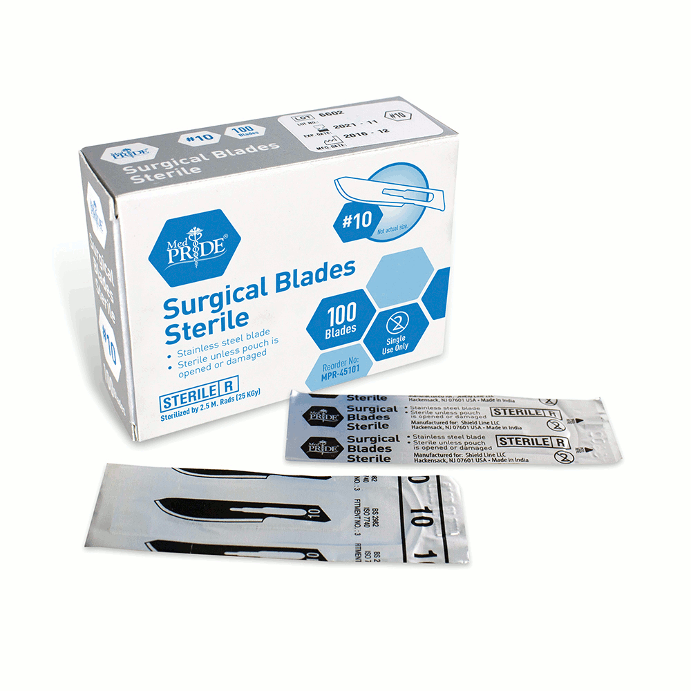 MedPride Surgical Stainless Sterile Blades - 100/box, Case of 10 (1000 count) MedPride Surgical Stainless Sterile Blades - 100/box, Case of 10 (1000 count)