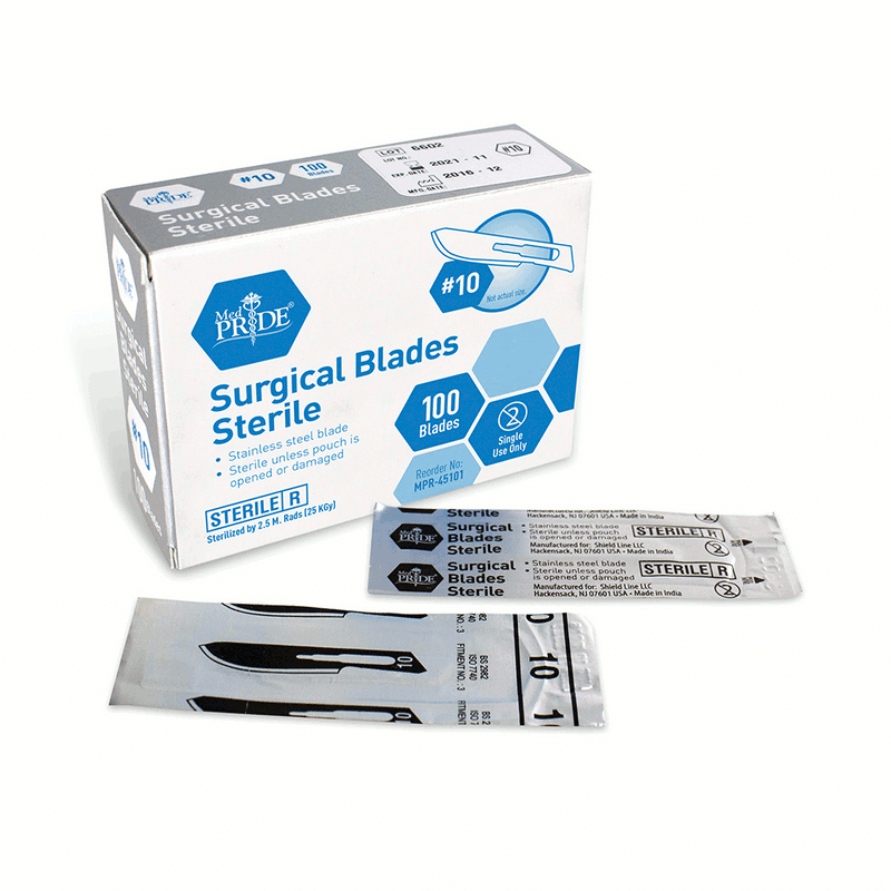 MedPride Surgical Stainless Sterile Blades - 100/box, Case of 10 (1000 count) MedPride Surgical Stainless Sterile Blades - 100/box, Case of 10 (1000 count)