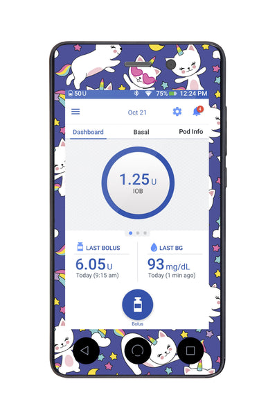 Unicorn Cats Sticker for Omnipod DASH® PDM – Pump Peelz Unicorn Cats Sticker for Omnipod DASH® PDM – Pump Peelz