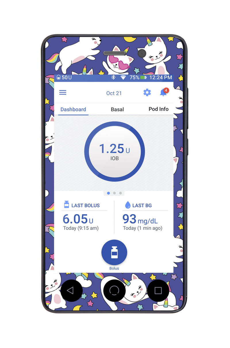 Unicorn Cats Sticker for Omnipod DASH® PDM – Pump Peelz Unicorn Cats Sticker for Omnipod DASH® PDM – Pump Peelz