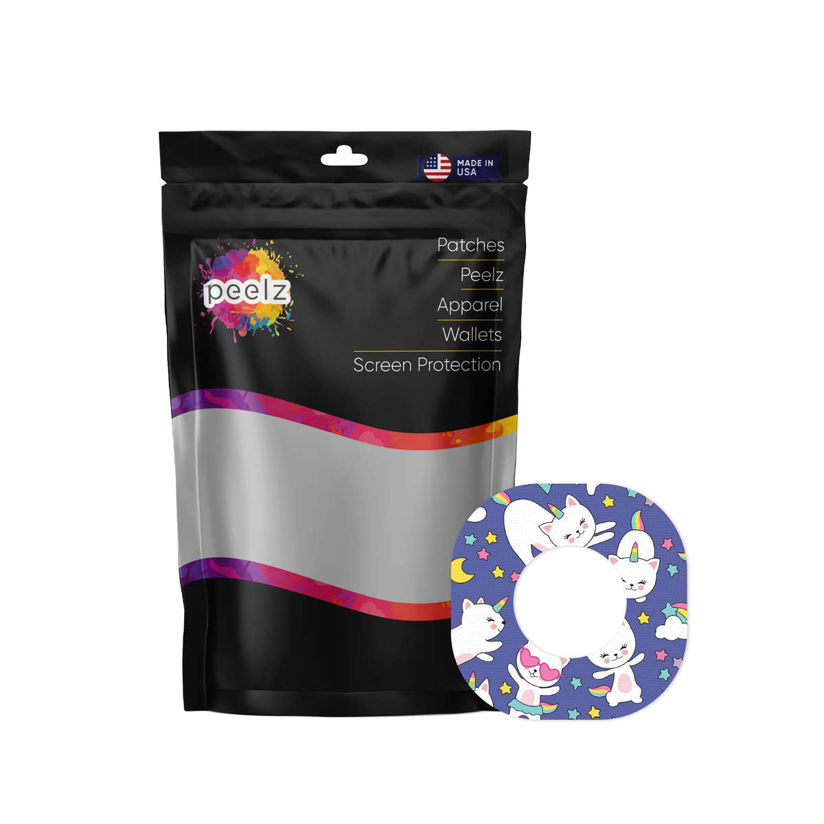Unicorn Cats Dexcom G7 and Stelo Patch Tape - Pump Peelz Unicorn Cats Dexcom G7 and Stelo Patch Tape - Pump Peelz
