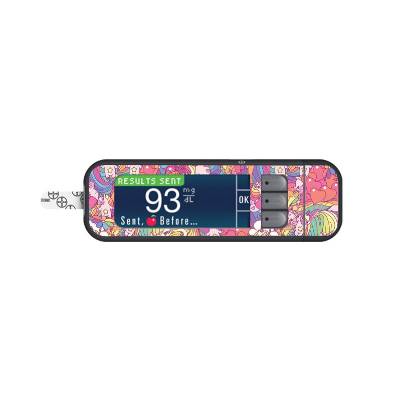 Unicorn Swirls Sticker for Bayer Contour Next Glucometer Unicorn Swirls Sticker for Bayer Contour Next Glucometer