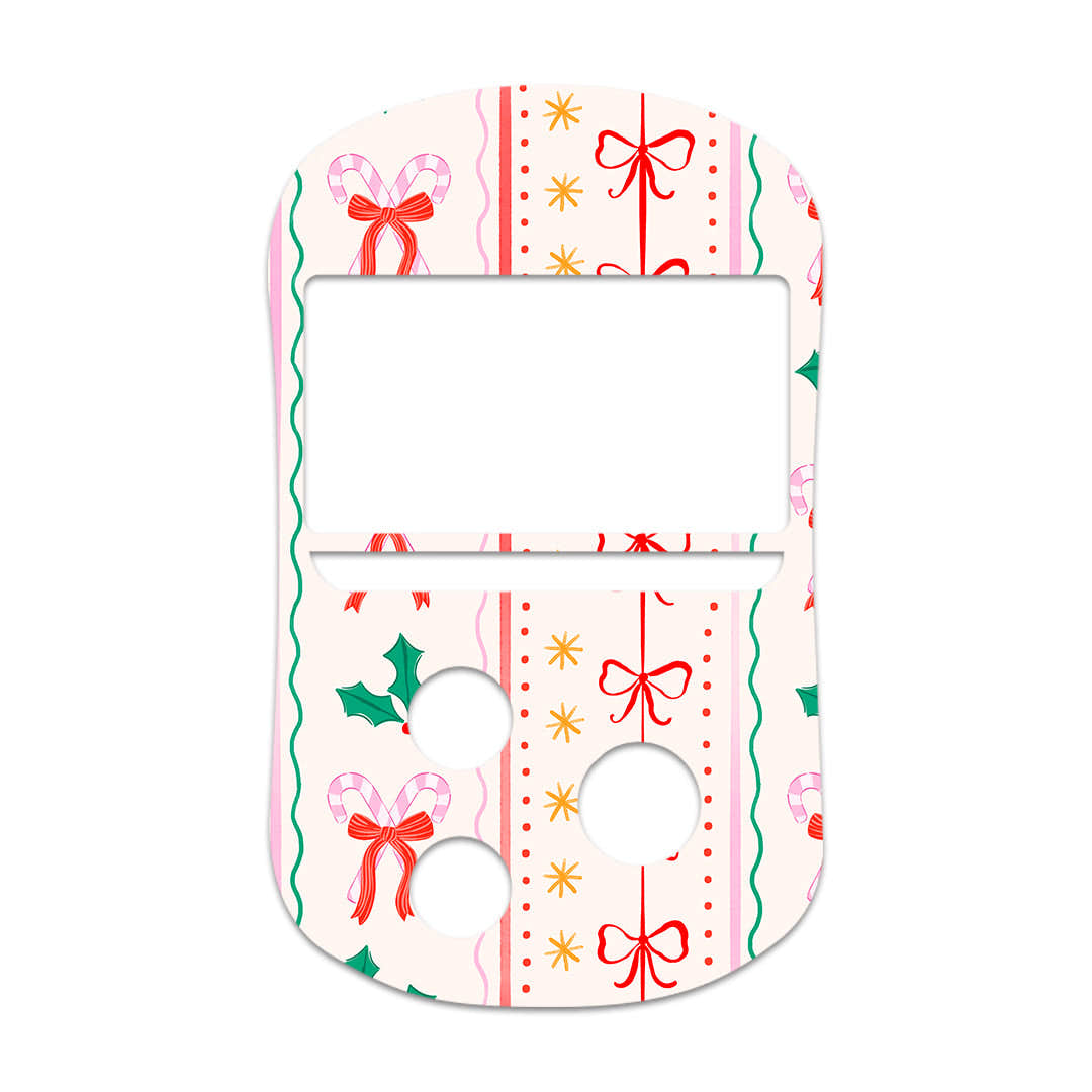 Holly Jolly Ribbon OneTouch Verio Flex Glucometer Sticker - Pump Peelz Holly Jolly Ribbon OneTouch Verio Flex Glucometer Sticker - Pump Peelz
