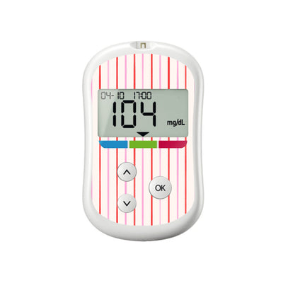 Peppermint Stripes OneTouch Verio Flex Glucometer Sticker - Pump Peelz Peppermint Stripes OneTouch Verio Flex Glucometer Sticker - Pump Peelz