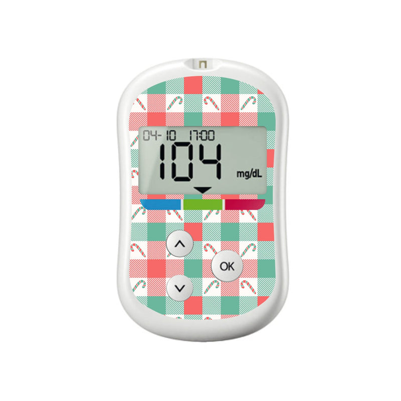 Peppermint Plaid OneTouch Verio Flex Glucometer Sticker - Pump Peelz Peppermint Plaid OneTouch Verio Flex Glucometer Sticker - Pump Peelz