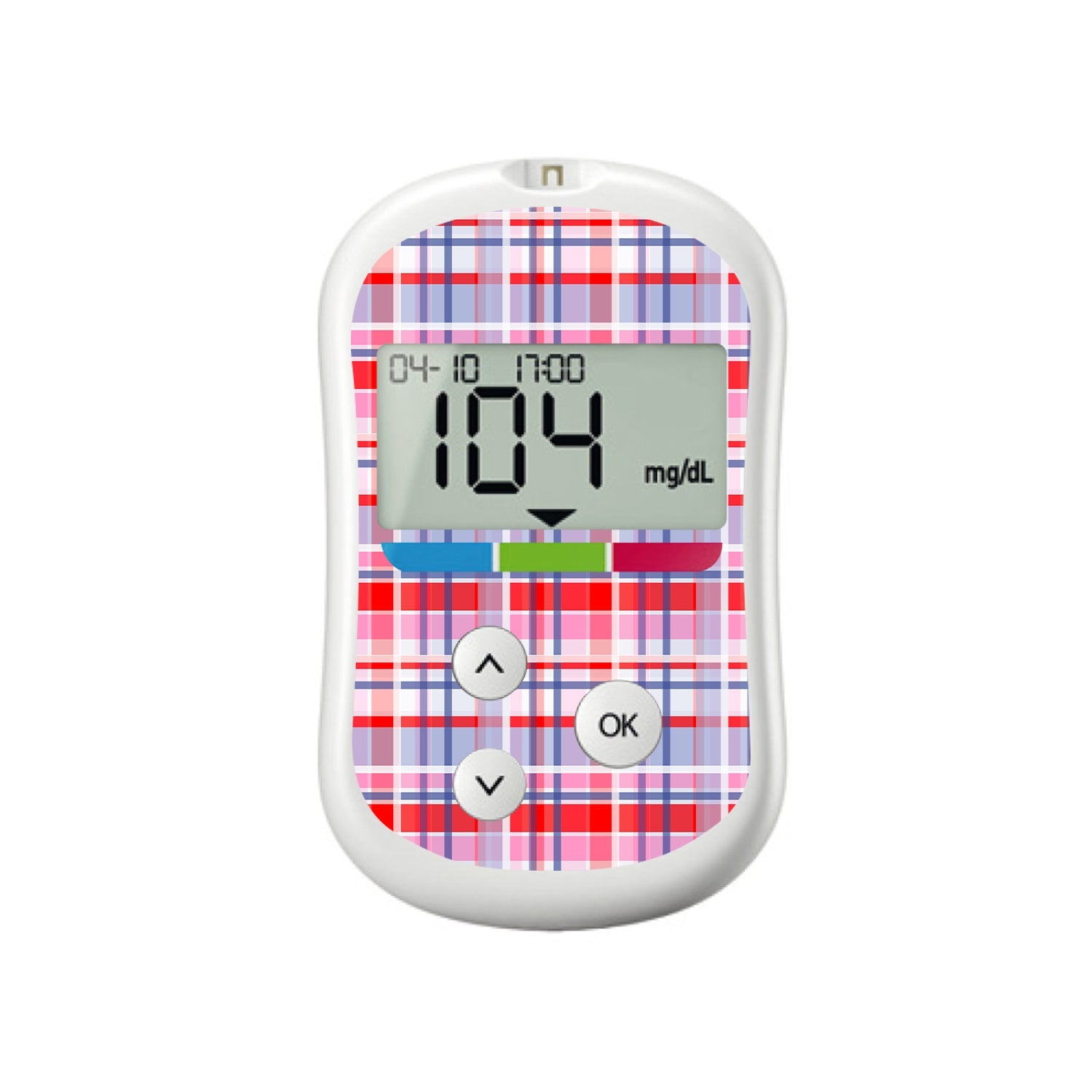 Party Plaid OneTouch Verio Flex Glucometer Sticker - Pump Peelz Party Plaid OneTouch Verio Flex Glucometer Sticker - Pump Peelz