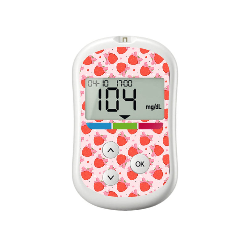 Strawberry Kisses OneTouch Verio Flex Glucometer Sticker - Pump Peelz Strawberry Kisses OneTouch Verio Flex Glucometer Sticker - Pump Peelz