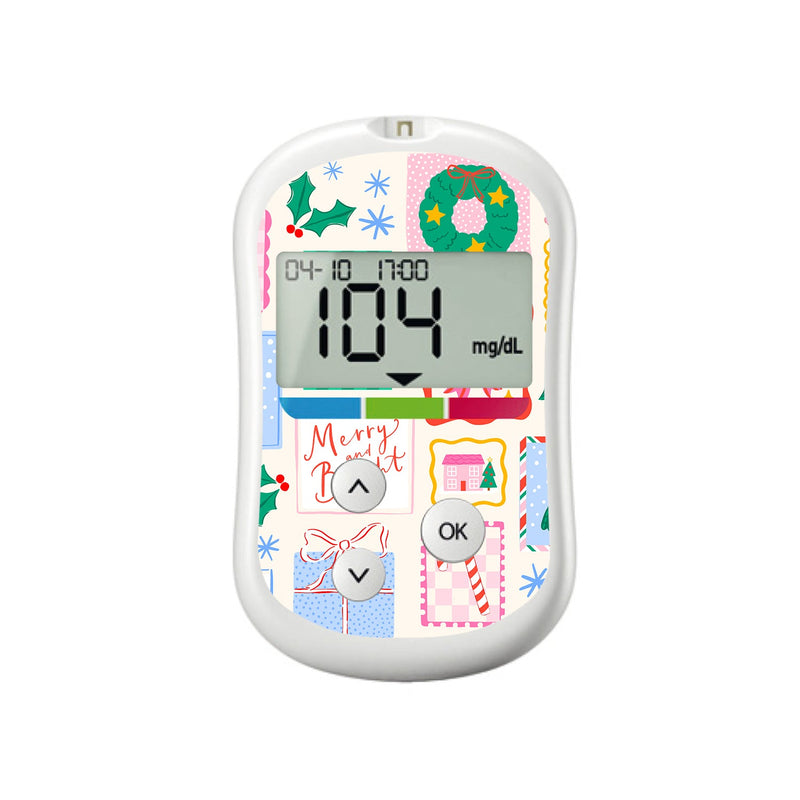 Holiday Greetings OneTouch Verio Flex Glucometer Sticker - Pump Peelz Holiday Greetings OneTouch Verio Flex Glucometer Sticker - Pump Peelz