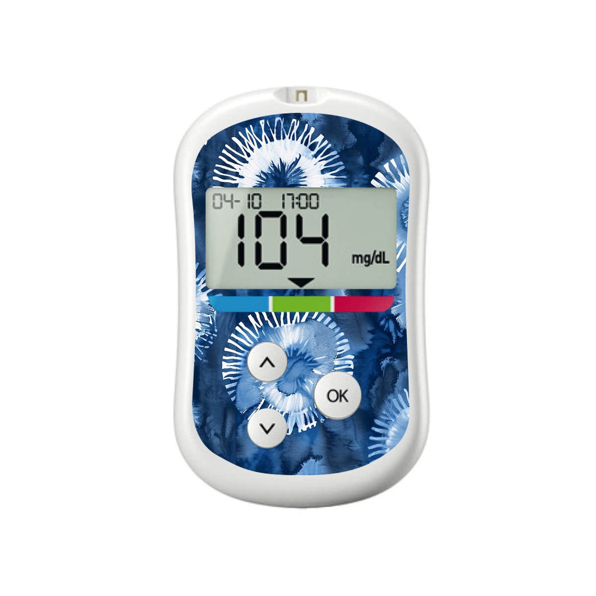 Monochrome Blue Tie Dye for OneTouch Verio Flex Glucometer Monochrome Blue Tie Dye for OneTouch Verio Flex Glucometer