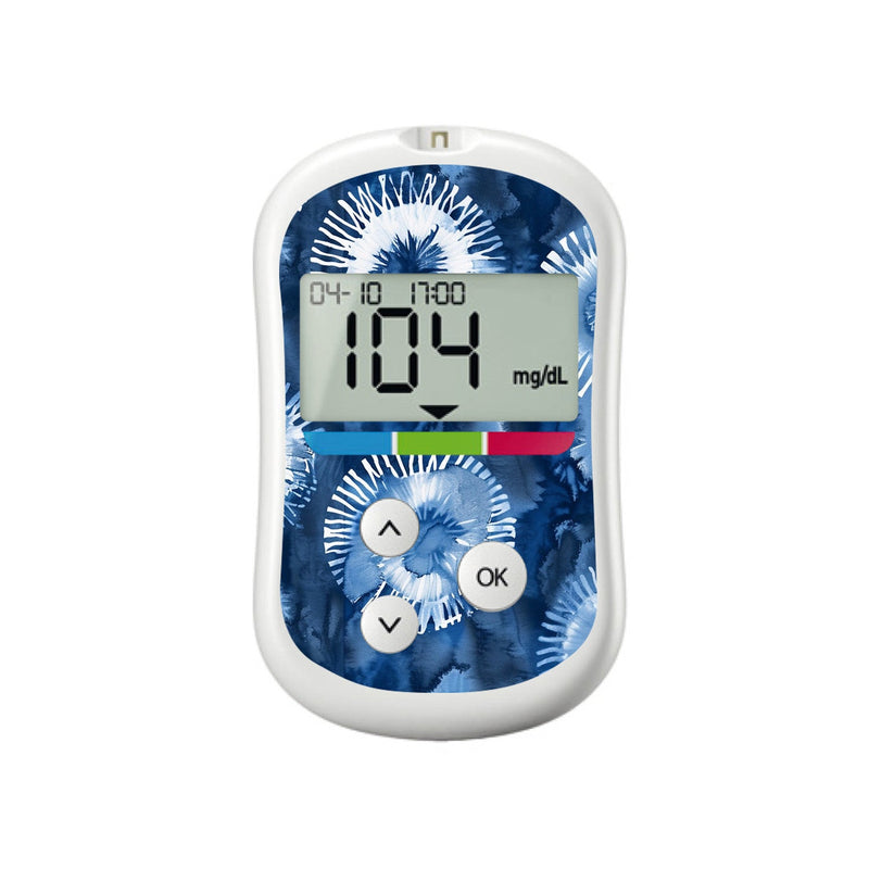 Monochrome Blue Tie Dye for OneTouch Verio Flex Glucometer Monochrome Blue Tie Dye for OneTouch Verio Flex Glucometer