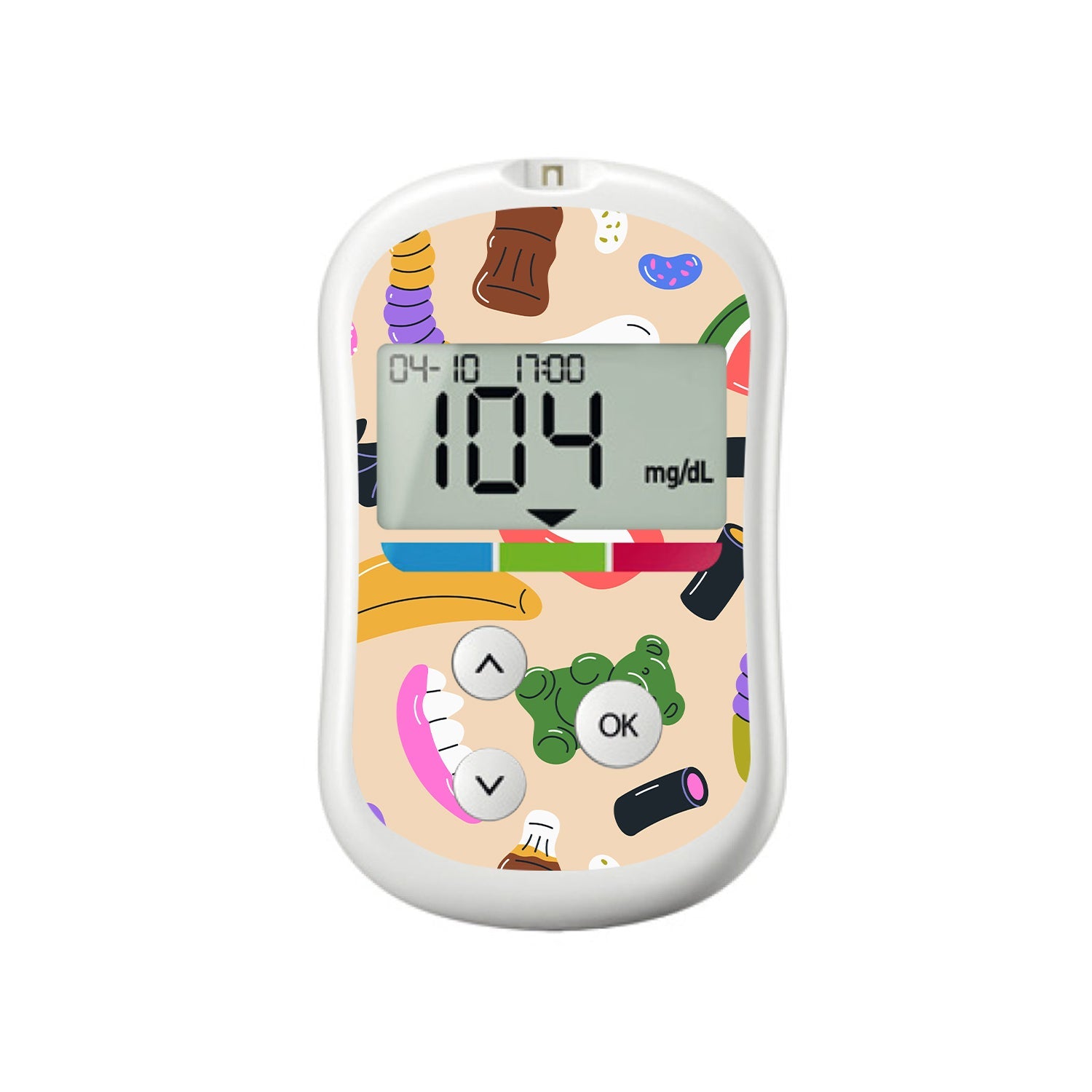 Candy Chaos OneTouch Verio Flex Glucometer Sticker - Pump Peelz Candy Chaos OneTouch Verio Flex Glucometer Sticker - Pump Peelz
