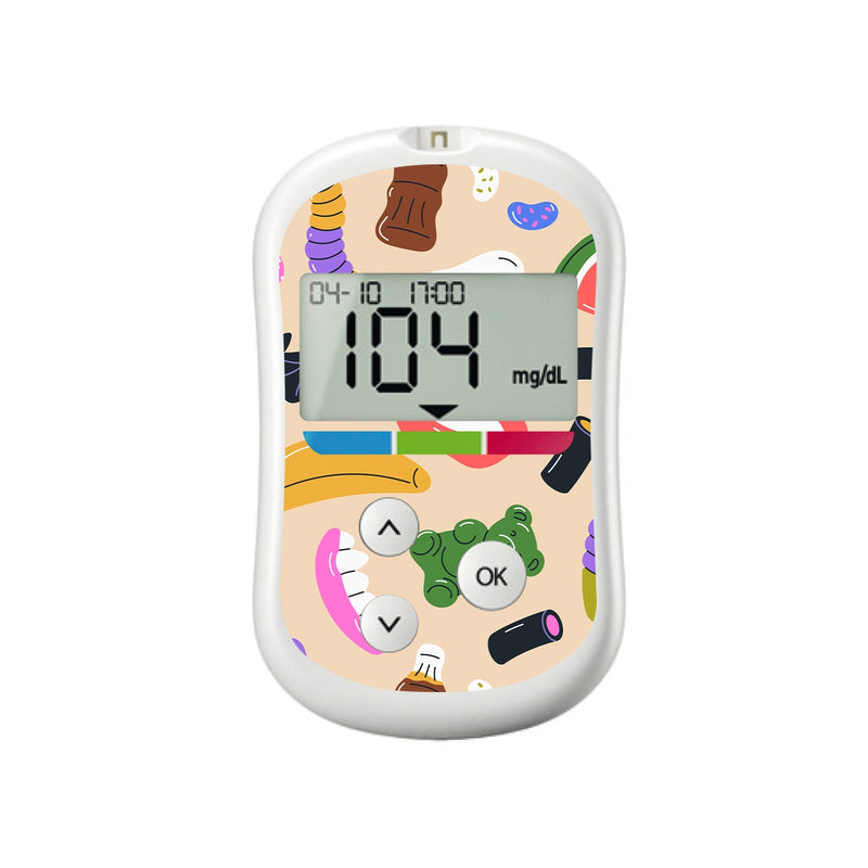 Candy Chaos OneTouch Verio Flex Glucometer Sticker - Pump Peelz Candy Chaos OneTouch Verio Flex Glucometer Sticker - Pump Peelz
