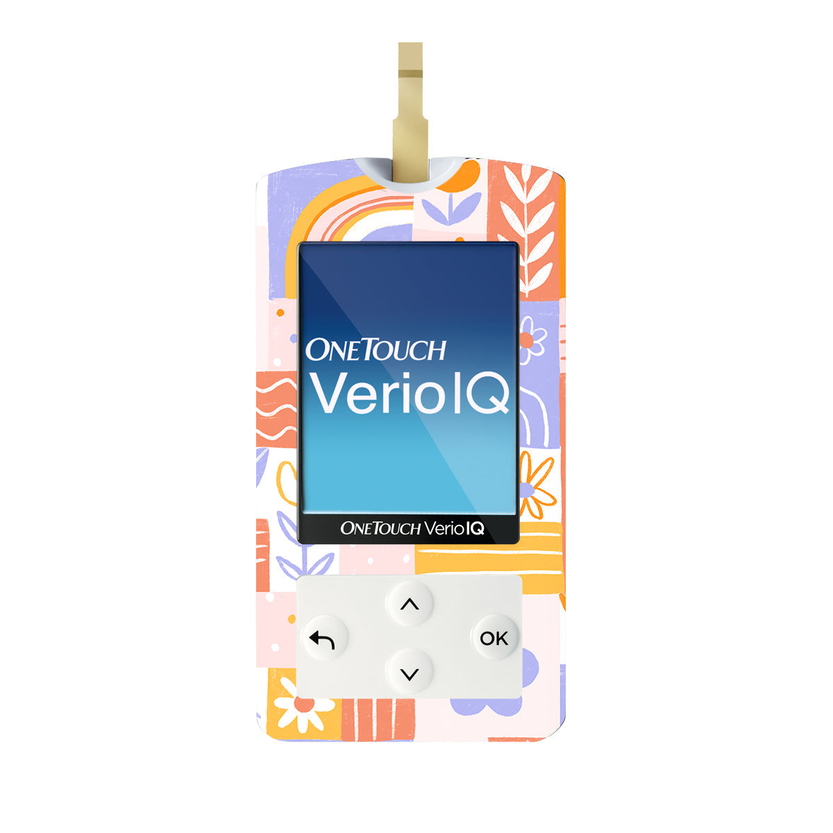 Wildflower Doodle OneTouch Verio IQ Glucometer Sticker - Pump Peelz Wildflower Doodle OneTouch Verio IQ Glucometer Sticker - Pump Peelz