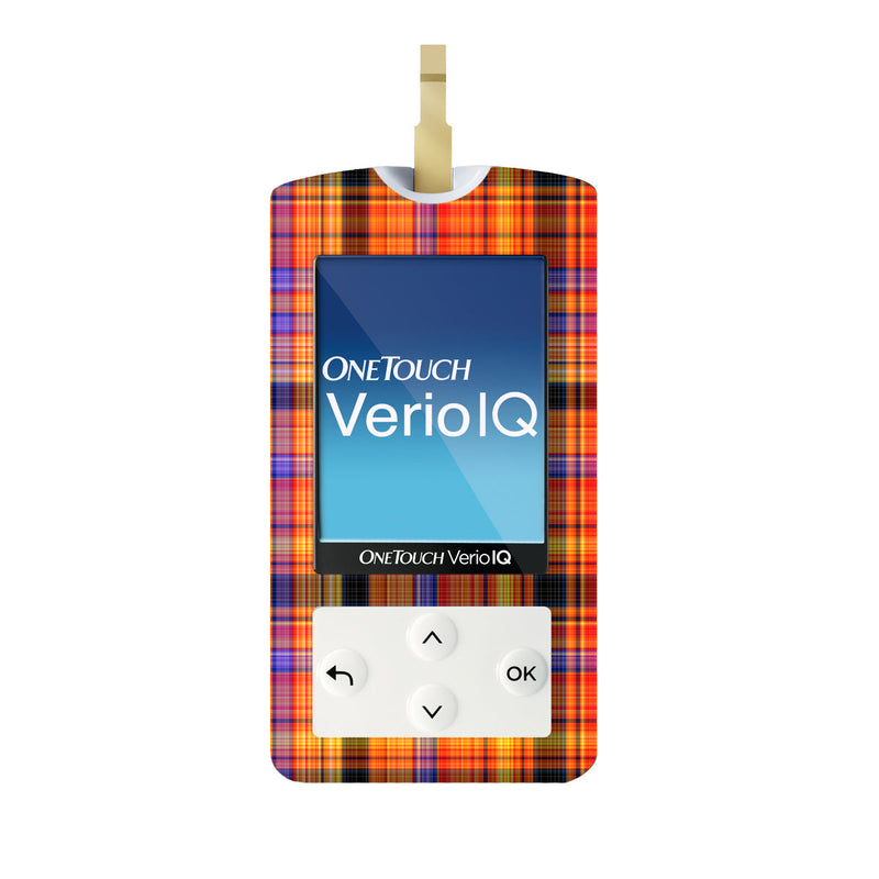 Pumpkin Plaid OneTouch Verio IQ Glucometer Sticker - Pump Peelz Pumpkin Plaid OneTouch Verio IQ Glucometer Sticker - Pump Peelz
