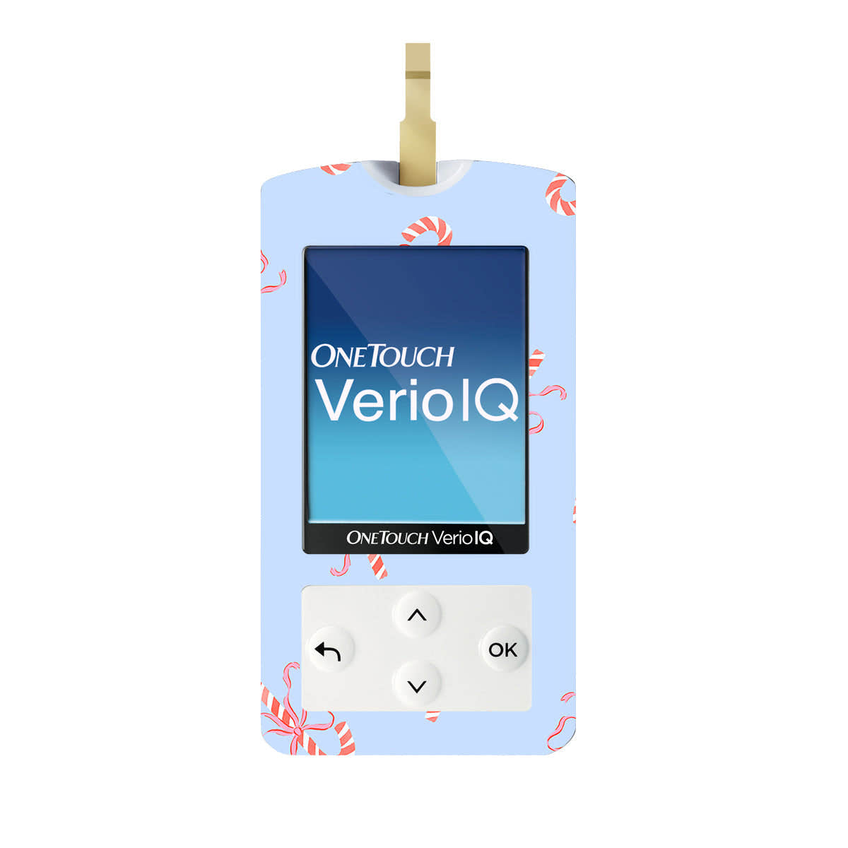 Candy Cane Lane OneTouch Verio IQ Glucometer Sticker - Pump Peelz Candy Cane Lane OneTouch Verio IQ Glucometer Sticker - Pump Peelz