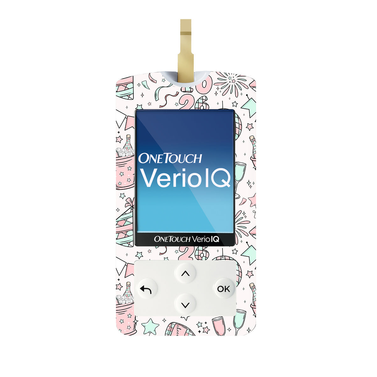 Cheers to '26 OneTouch Verio IQ Glucometer Sticker - Pump Peelz Cheers to '26 OneTouch Verio IQ Glucometer Sticker - Pump Peelz