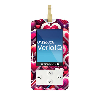 Sparkly Hearts for OneTouch Verio IQ Glucometer Sparkly Hearts for OneTouch Verio IQ Glucometer