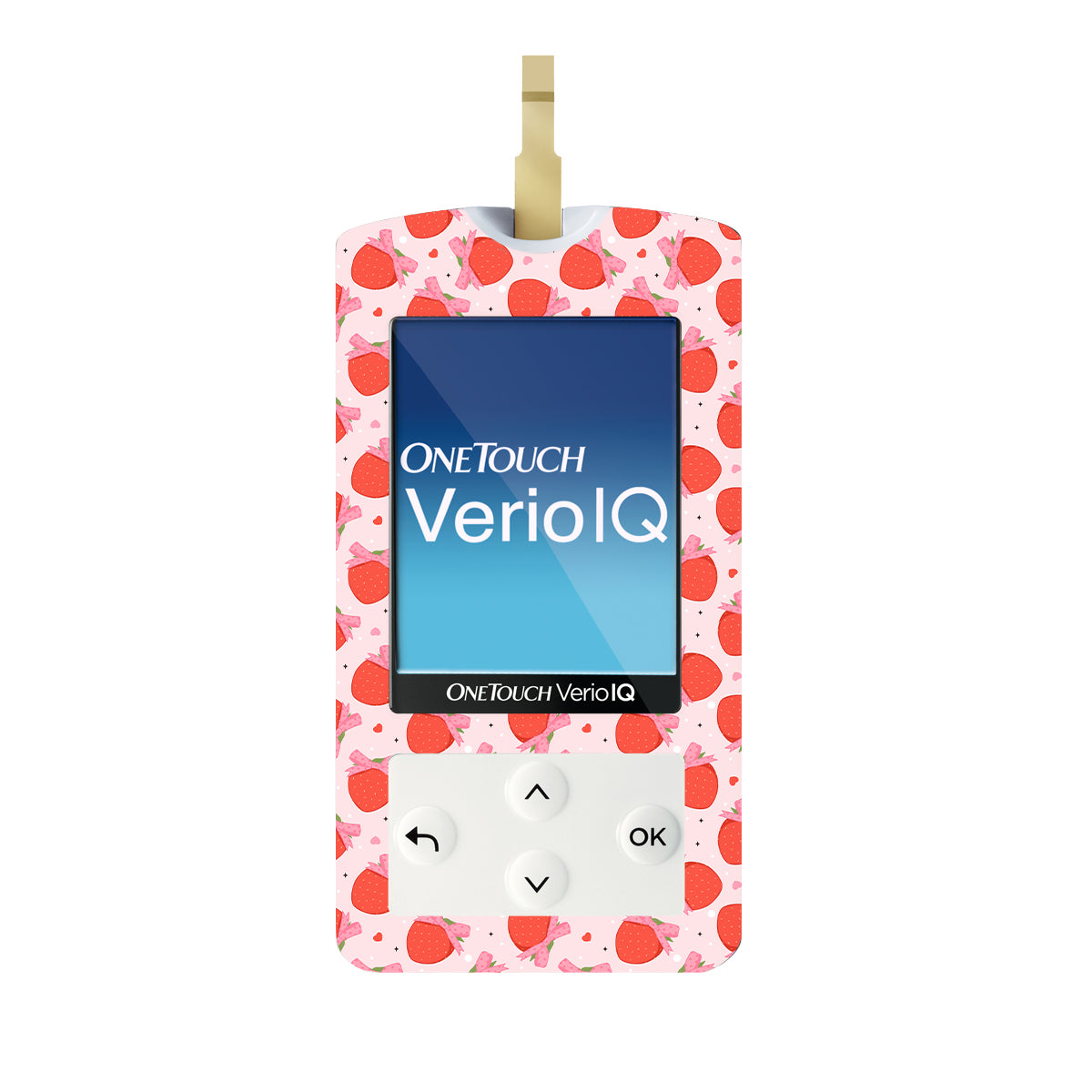Strawberry Kisses OneTouch Verio IQ Glucometer Sticker - Pump Peelz Strawberry Kisses OneTouch Verio IQ Glucometer Sticker - Pump Peelz