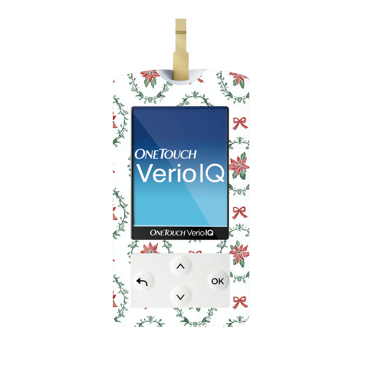 Poinsettia Parade OneTouch Verio IQ Glucometer Sticker - Pump Peelz Poinsettia Parade OneTouch Verio IQ Glucometer Sticker - Pump Peelz