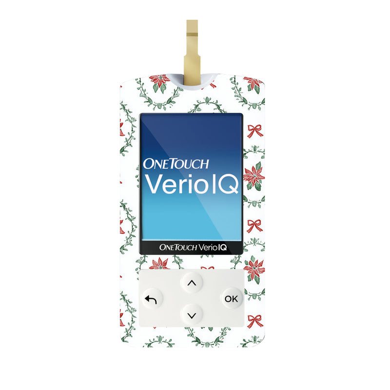 Poinsettia Parade OneTouch Verio IQ Glucometer Sticker - Pump Peelz Poinsettia Parade OneTouch Verio IQ Glucometer Sticker - Pump Peelz