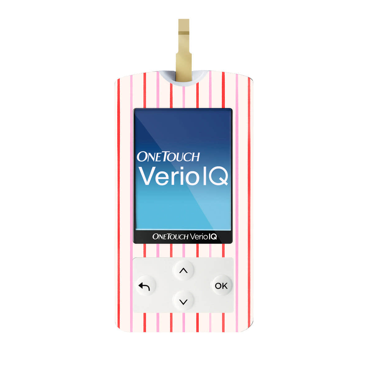 Peppermint Stripes OneTouch Verio IQ Glucometer Sticker - Pump Peelz Peppermint Stripes OneTouch Verio IQ Glucometer Sticker - Pump Peelz