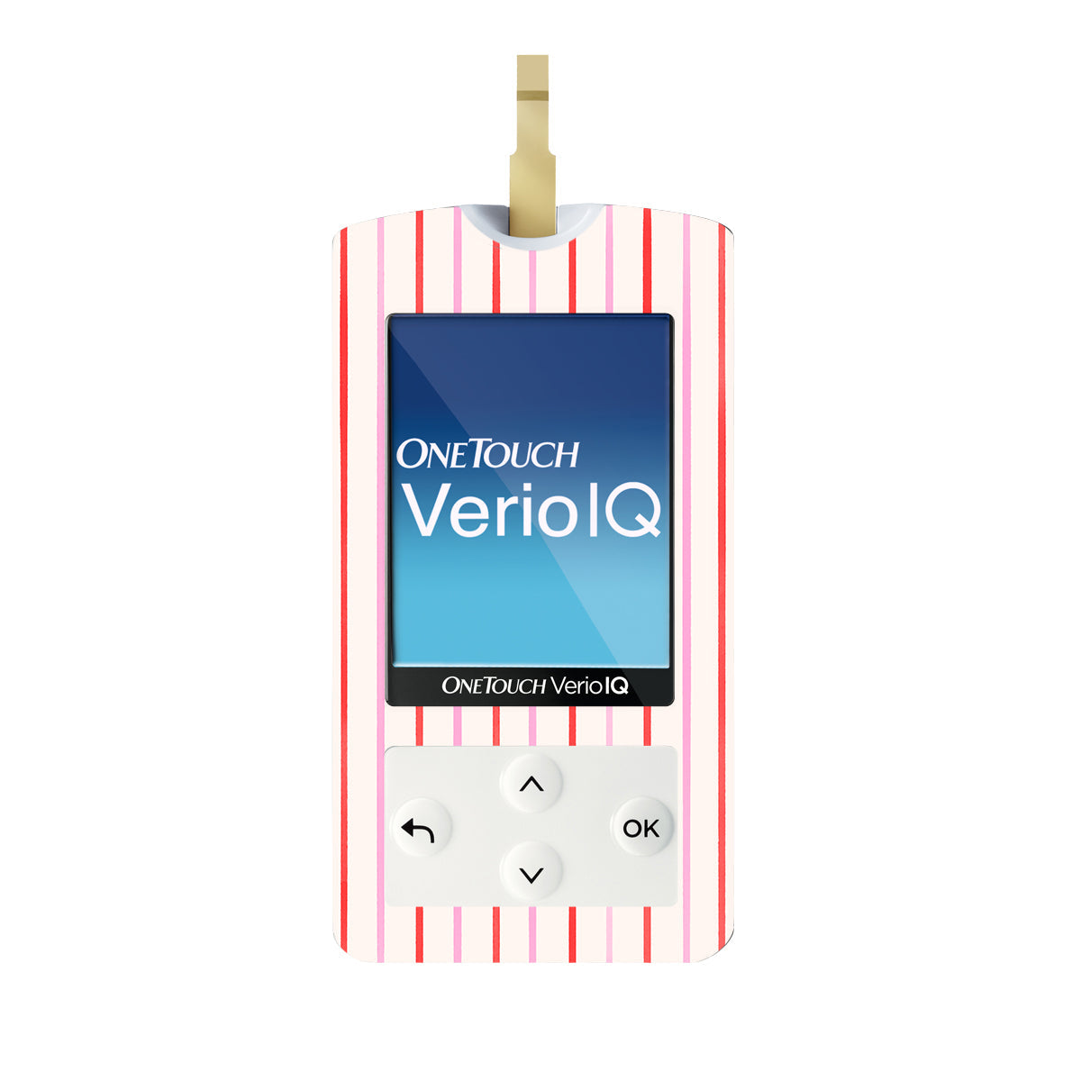 Peppermint Stripes OneTouch Verio IQ Glucometer Sticker - Pump Peelz Peppermint Stripes OneTouch Verio IQ Glucometer Sticker - Pump Peelz