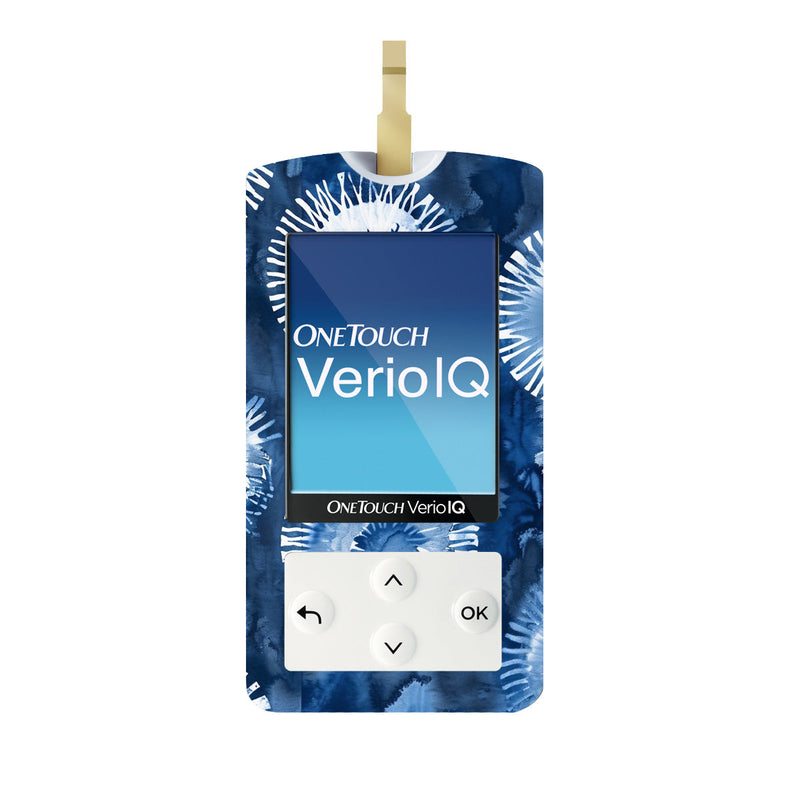Monochrome Blue Tie Dye for OneTouch Verio IQ Glucometer Monochrome Blue Tie Dye for OneTouch Verio IQ Glucometer