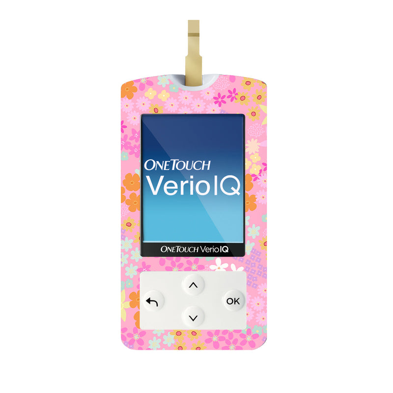 Pink Petals OneTouch Verio IQ Glucometer Sticker - Pump Peelz Pink Petals OneTouch Verio IQ Glucometer Sticker - Pump Peelz