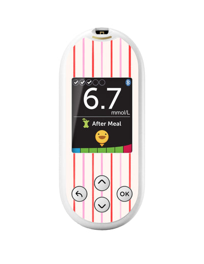 Peppermint Stripes OneTouch Verio Reflect Glucometer - Pump Peelz Peppermint Stripes OneTouch Verio Reflect Glucometer - Pump Peelz