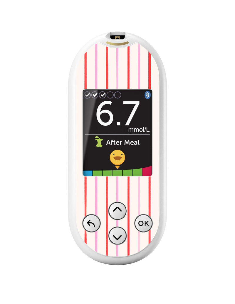 Peppermint Stripes OneTouch Verio Reflect Glucometer - Pump Peelz Peppermint Stripes OneTouch Verio Reflect Glucometer - Pump Peelz