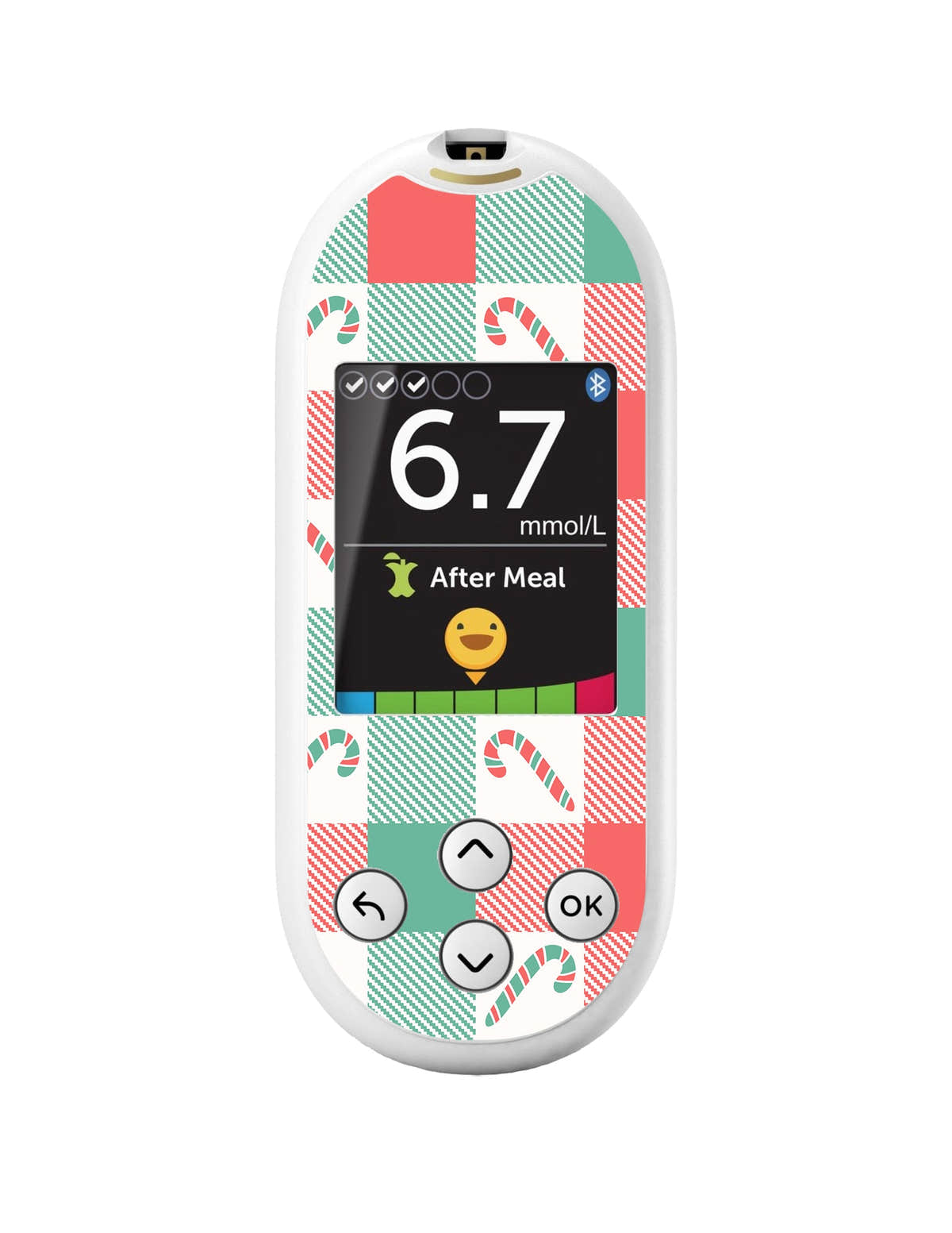Peppermint Plaid OneTouch Verio Reflect Glucometer - Pump Peelz Peppermint Plaid OneTouch Verio Reflect Glucometer - Pump Peelz