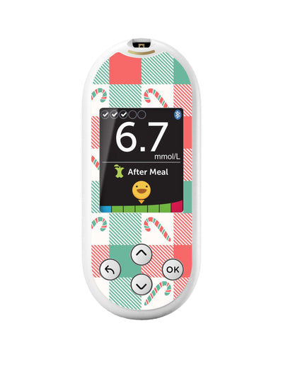 Peppermint Plaid OneTouch Verio Reflect Glucometer - Pump Peelz Peppermint Plaid OneTouch Verio Reflect Glucometer - Pump Peelz