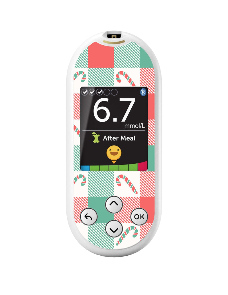 Peppermint Plaid OneTouch Verio Reflect Glucometer - Pump Peelz Peppermint Plaid OneTouch Verio Reflect Glucometer - Pump Peelz