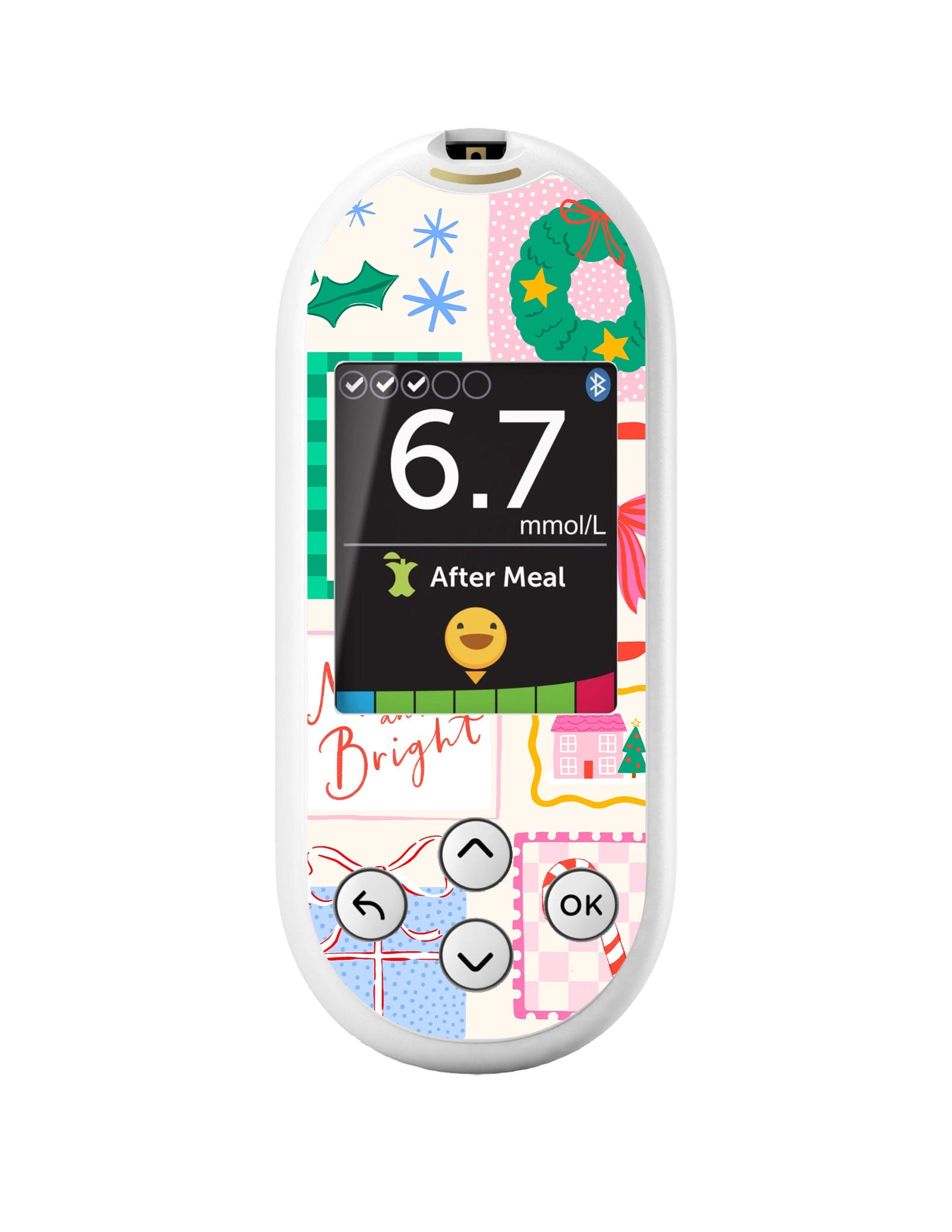 Holiday Greetings OneTouch Verio Reflect Glucometer - Pump Peelz Holiday Greetings OneTouch Verio Reflect Glucometer - Pump Peelz