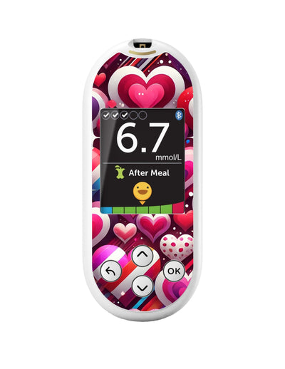 Sparkly Hearts for OneTouch Verio Reflect Glucometer Sparkly Hearts for OneTouch Verio Reflect Glucometer