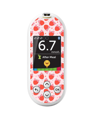 Strawberry Kisses OneTouch Verio Reflect Glucometer - Pump Peelz Strawberry Kisses OneTouch Verio Reflect Glucometer - Pump Peelz