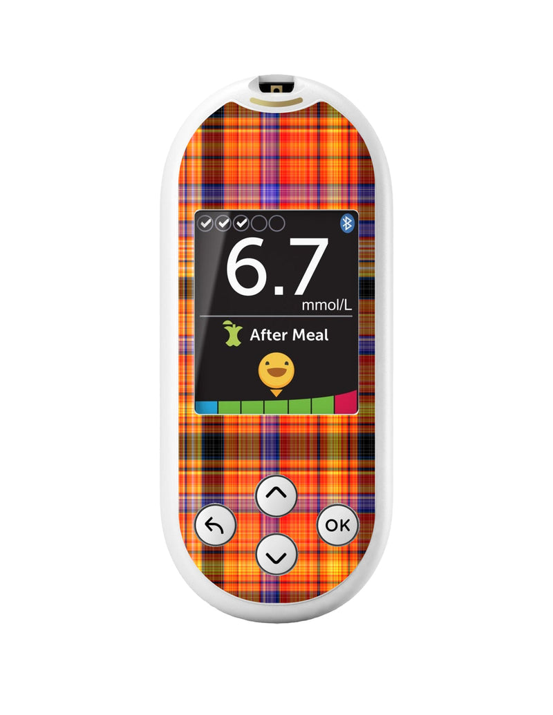 Pumpkin Plaid OneTouch Verio Reflect Glucometer - Pump Peelz Pumpkin Plaid OneTouch Verio Reflect Glucometer - Pump Peelz