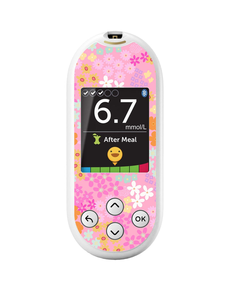 Pink Petals OneTouch Verio Reflect Glucometer - Pump Peelz Pink Petals OneTouch Verio Reflect Glucometer - Pump Peelz